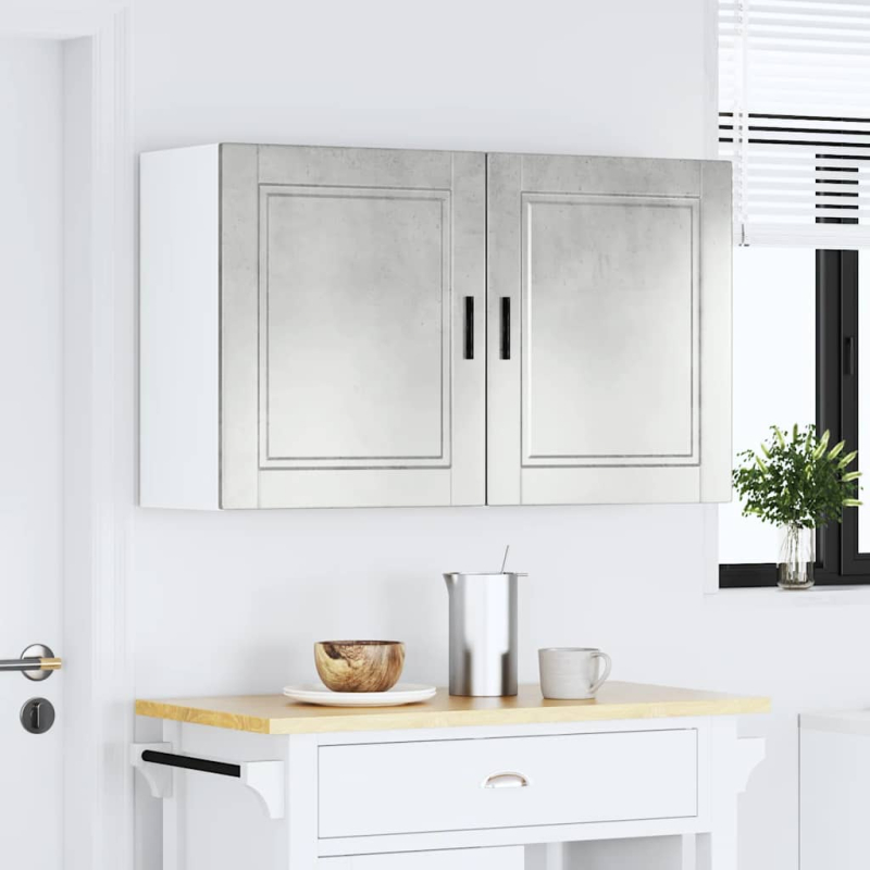 Küchen-Hängeschränke 2 Stk. Porto Betongrau Holzwerkstoff