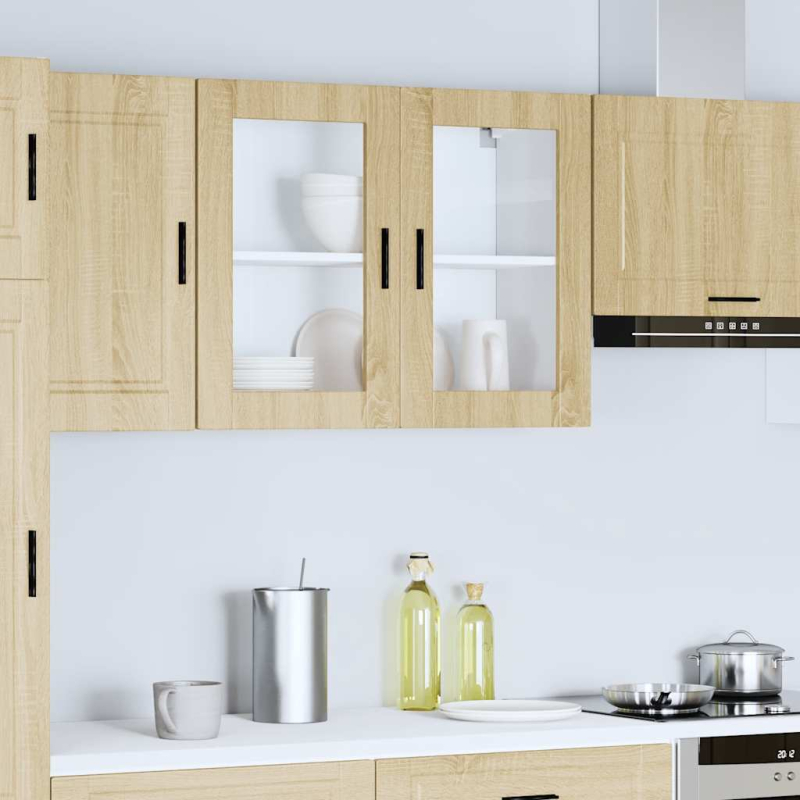 Küchen-Hängeschrank mit Glastür Porto Sonoma-Eiche