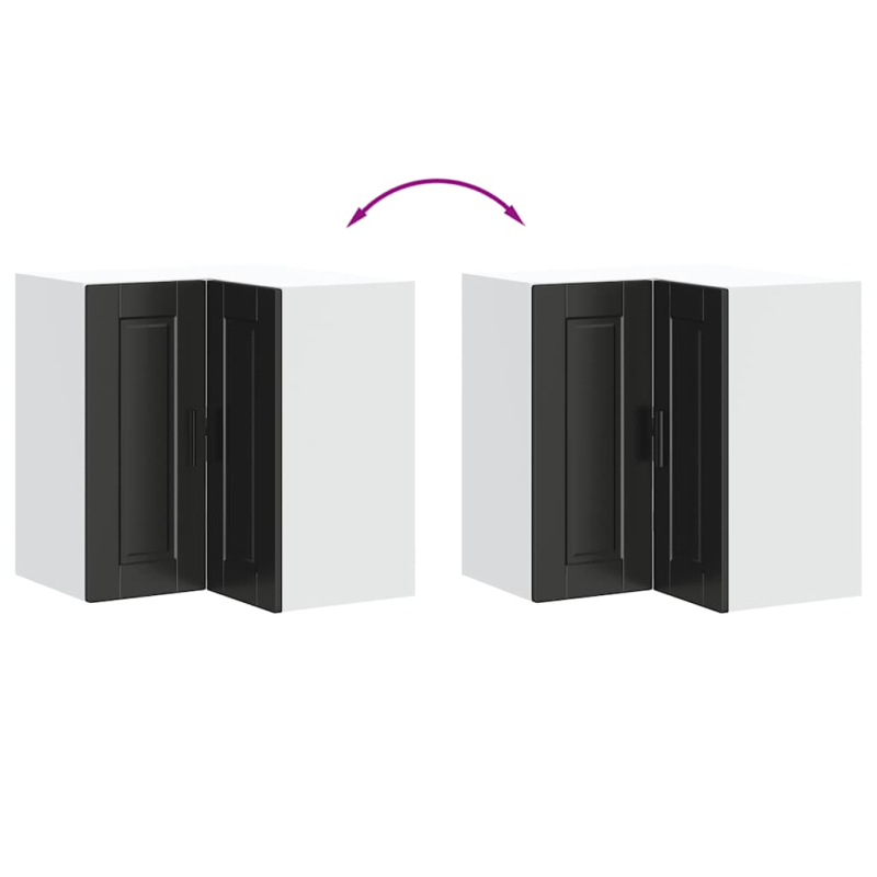 Küchen-Eckhängeschrank Porto Schwarz Holzwerkstoff