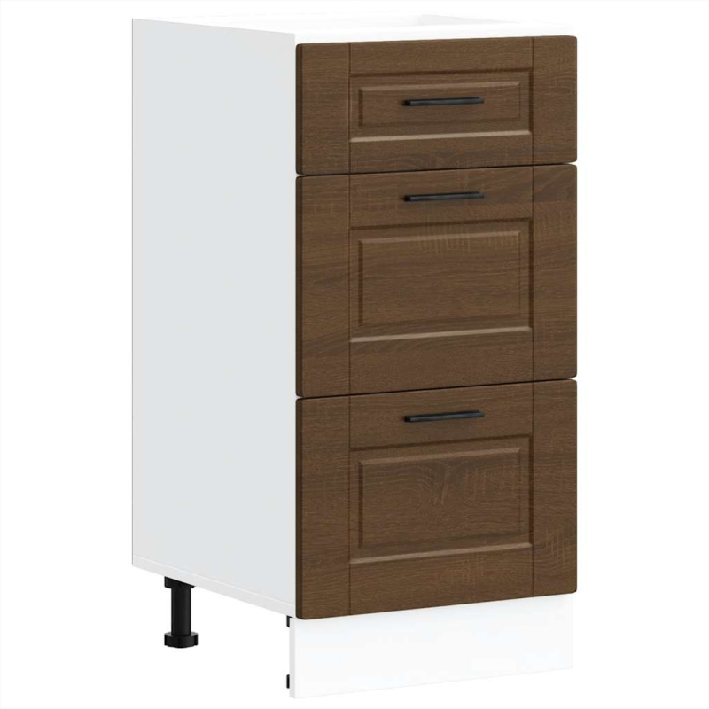 Küchenunterschrank Porto Braun Eichen-Optik Holzwerkstoff