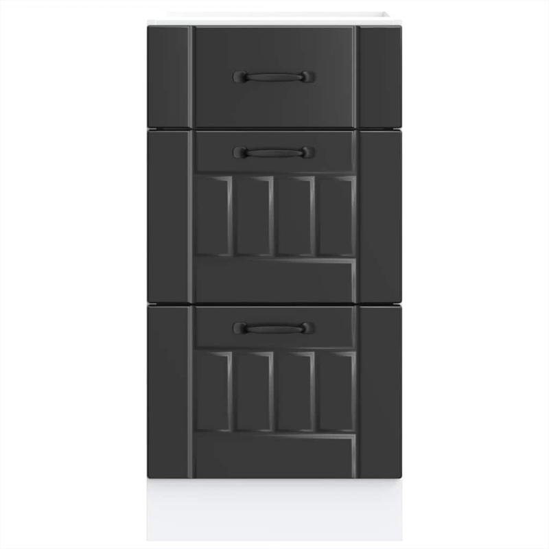 Küchen-Unterschrank Lucca Schwarz Holzwerkstoff