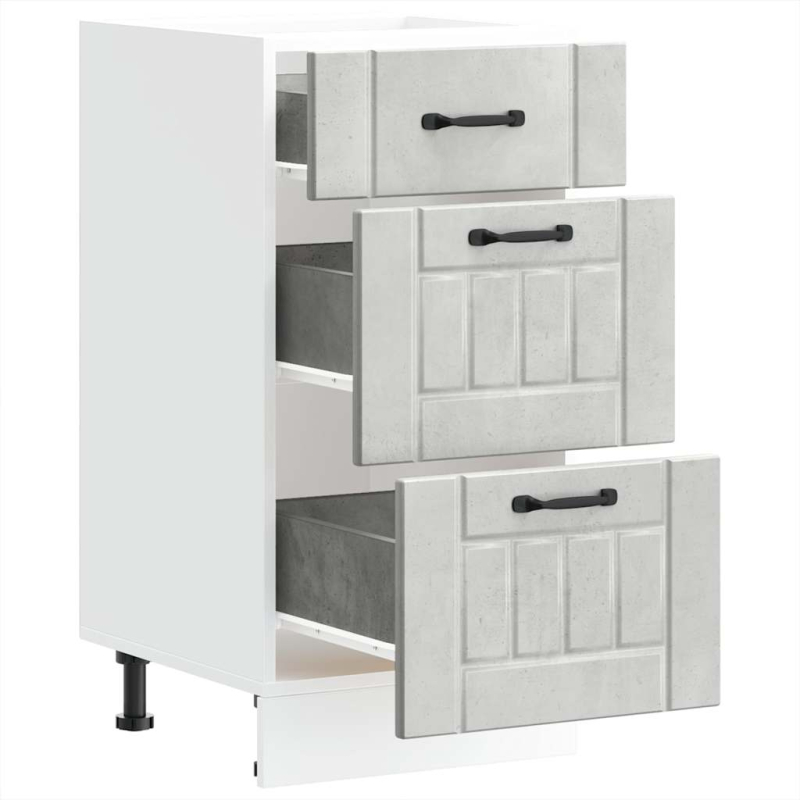 Küchen-Unterschrank Lucca Betongrau Holzwerkstoff