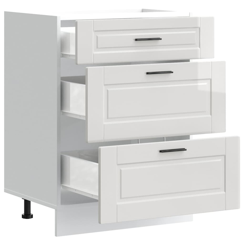 Küchenunterschrank Porto Hochglanz-Weiß Holzwerkstoff