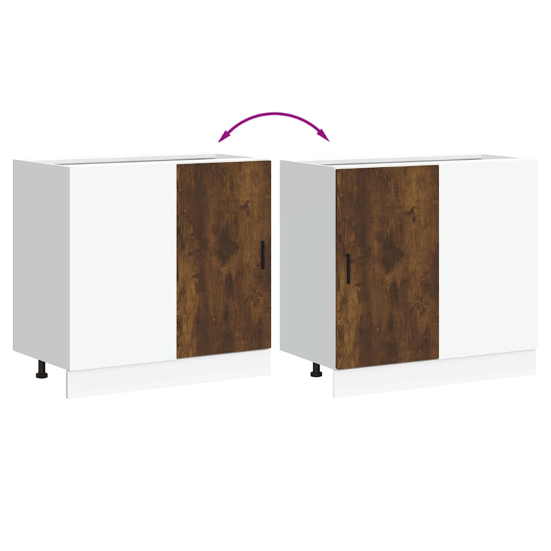 Spülenunterschrank Räuchereiche Holzwerkstoff