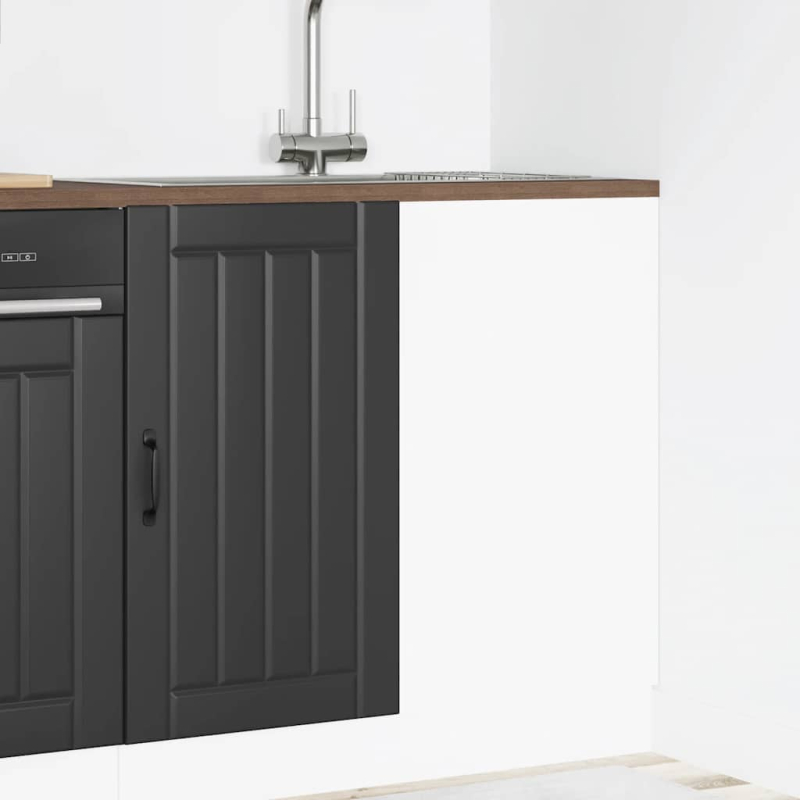 Spülenunterschrank Lucca Schwarz Holzwerkstoff