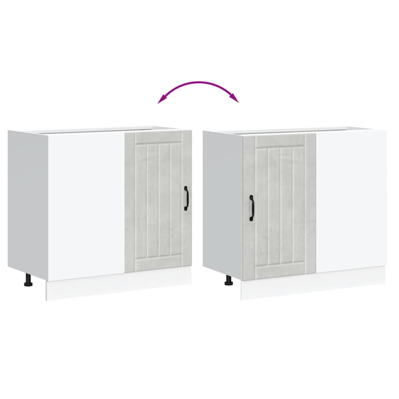 Spülenunterschrank Lucca Betongrau Holzwerkstoff