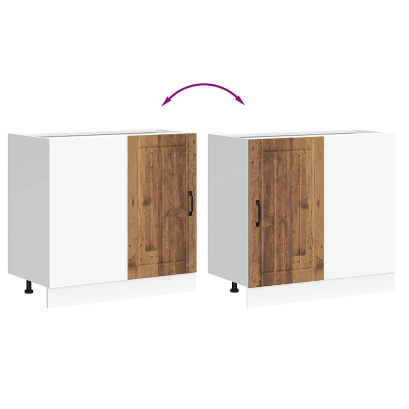 Spülenunterschrank Lucca Altholz-Optik Holzwerkstoff