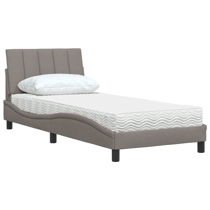 Bett mit Matratze Taupe 80x200 cm Stoff