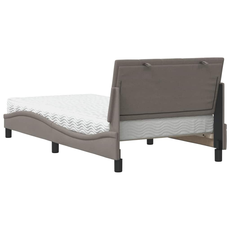Bett mit Matratze Taupe 100x200 cm Stoff