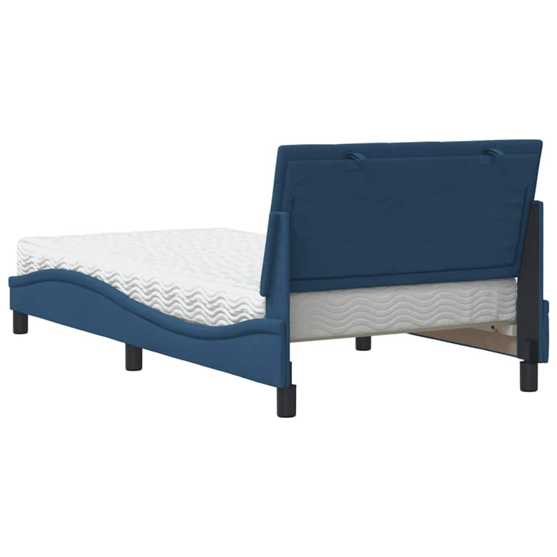 Bett mit Matratze Blau 100x200 cm Stoff