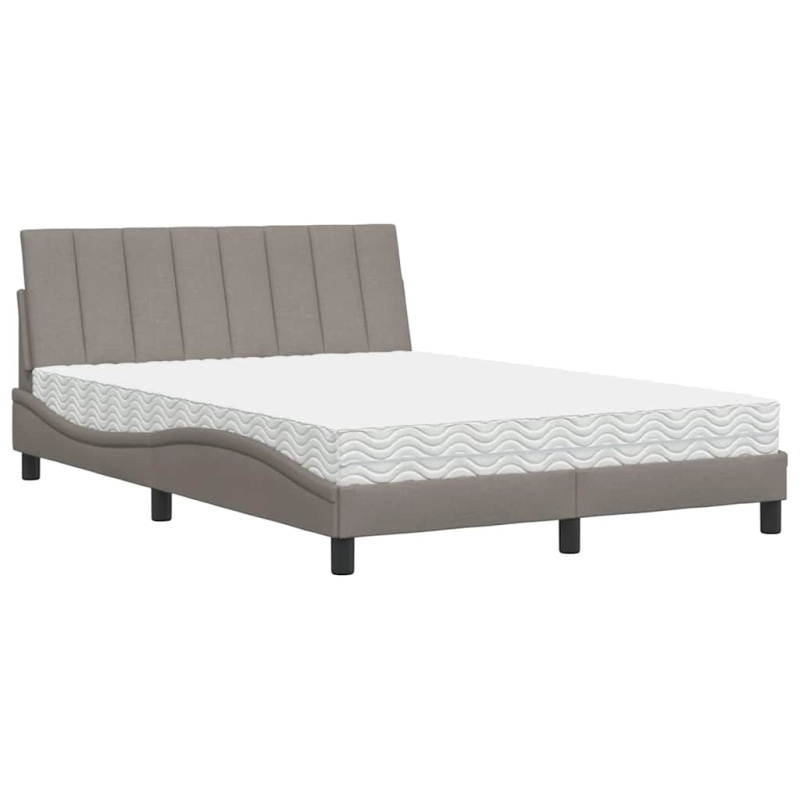 Bett mit Matratze Taupe 120x200 cm Stoff