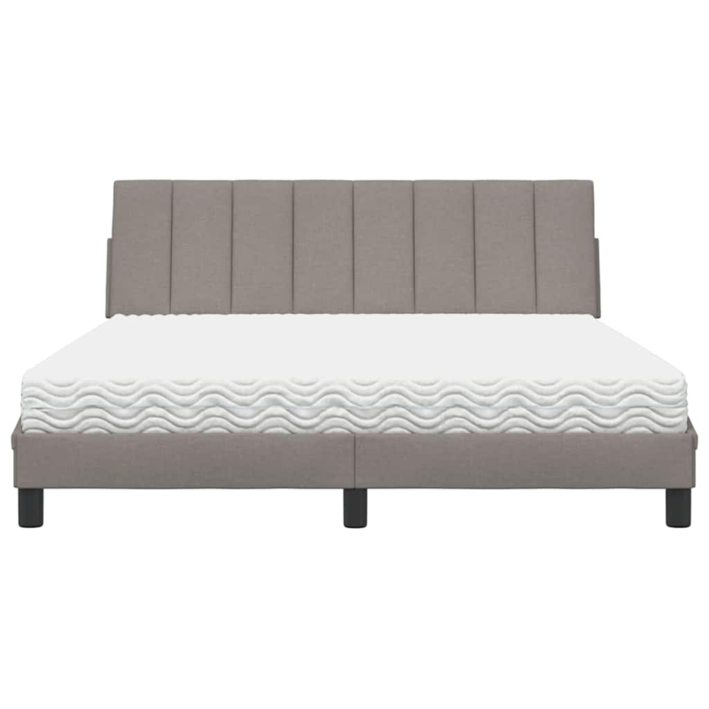 Bett mit Matratze Taupe 160x200 cm Stoff