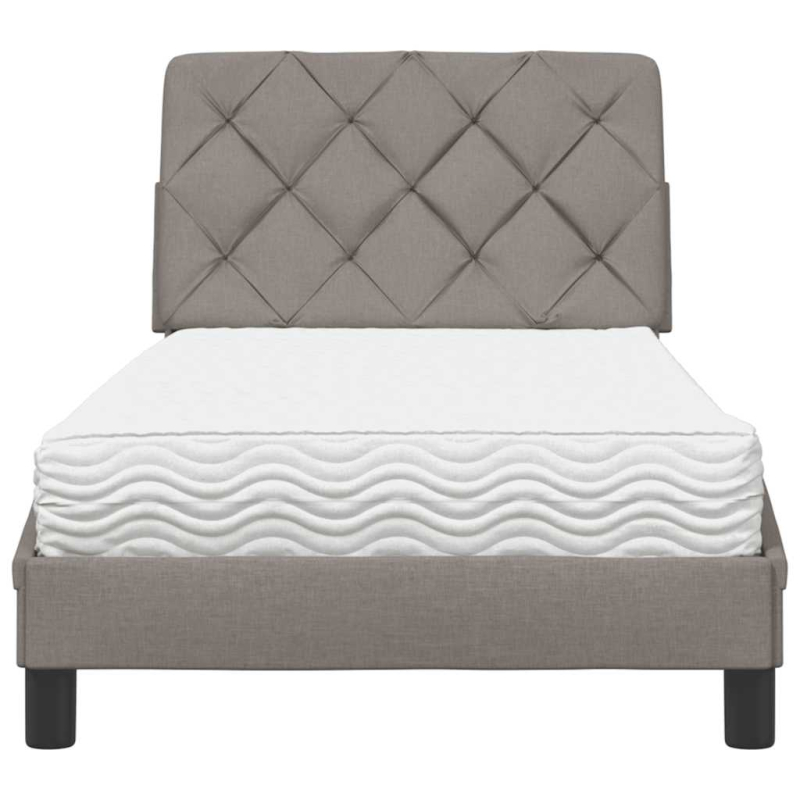 Bett mit Matratze Taupe 80x200 cm Stoff
