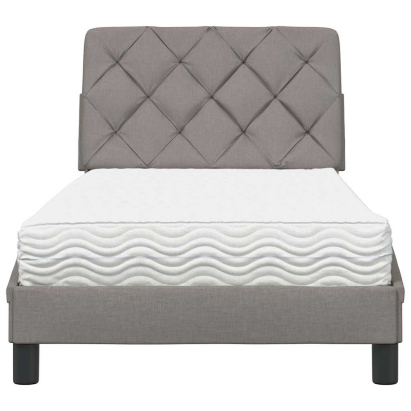 Bett mit Matratze Taupe 90x200 cm Stoff