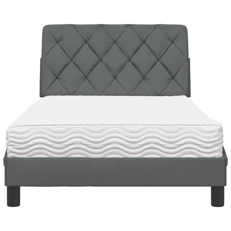 Bett mit Matratze Dunkelgrau 100x200 cm Stoff