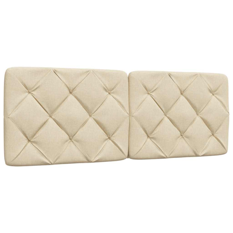 Bett mit Matratze Creme 140x200 cm Stoff