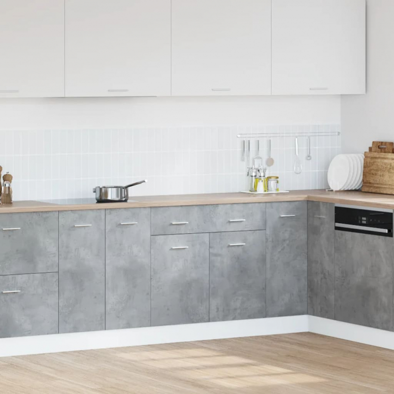 Schubunterschrank Lyon Betongrau 80x46x81,5 cm Holzwerkstoff