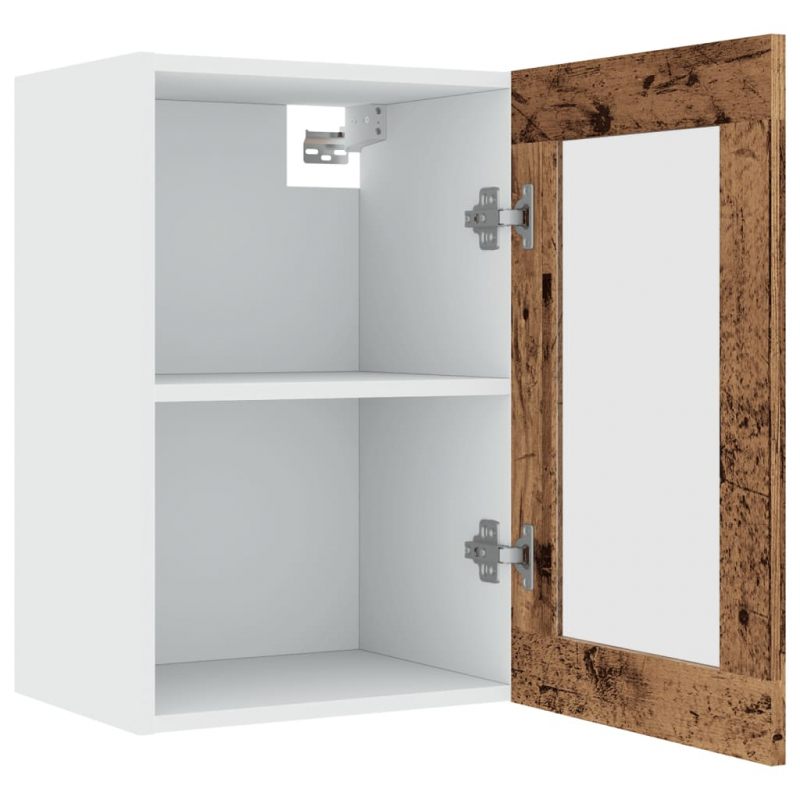 Hängeschrank Lyon Glas Altholz-Optik 40x31x60 cm Holzwerkstoff