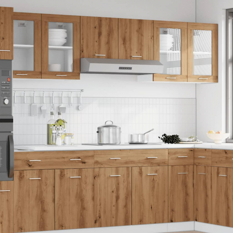 Hängeschrank Lyon Glas Artisan-Eiche 40x31x60 cm Holzwerkstoff