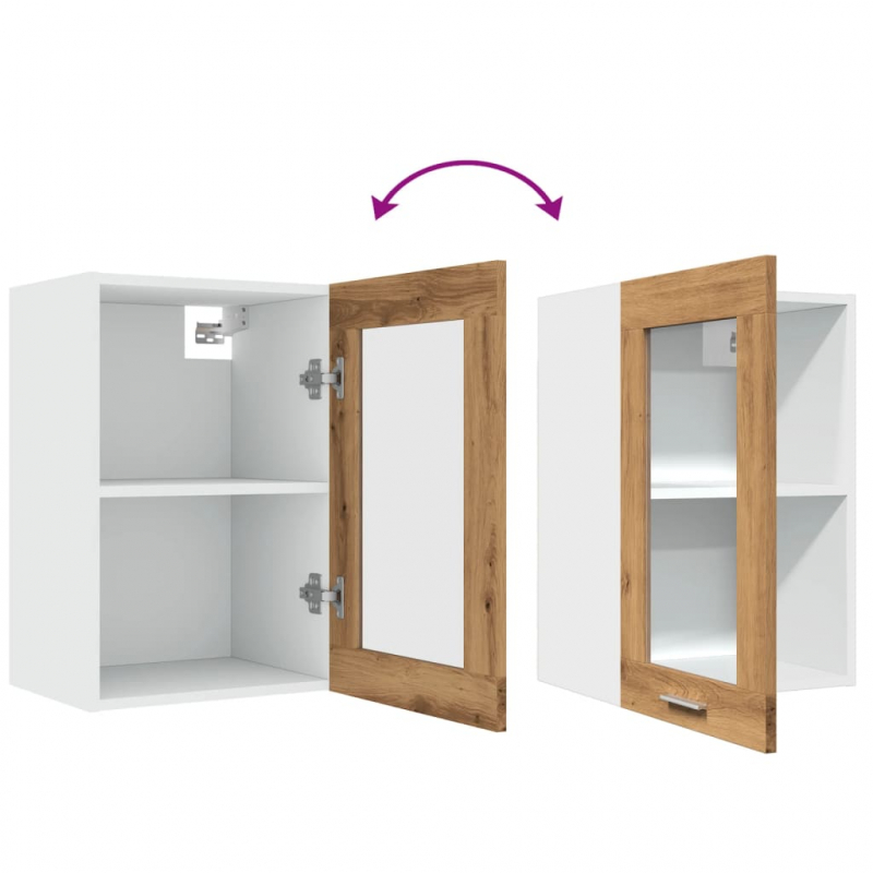 Hängeschrank Lyon Glas Artisan-Eiche 40x31x60 cm Holzwerkstoff