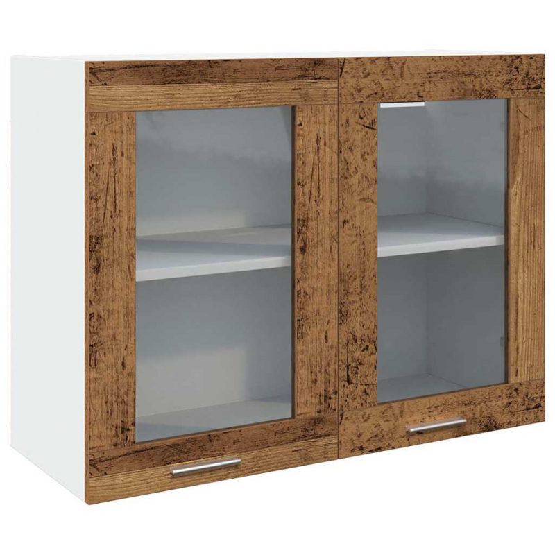 Hängeglasschrank Lyon Altholz-Optik 80x31x60 cm Holzwerkstoff
