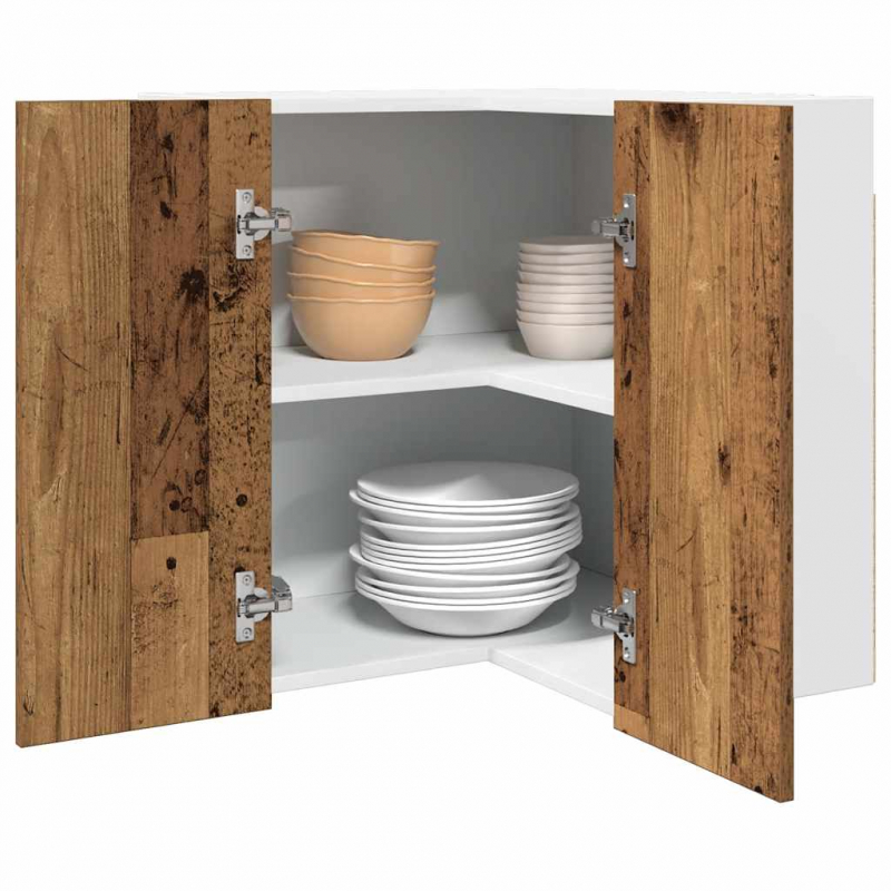 Eck-Hängeschrank Lyon Altholz-Optik 57x57x60 cm Holzwerkstoff
