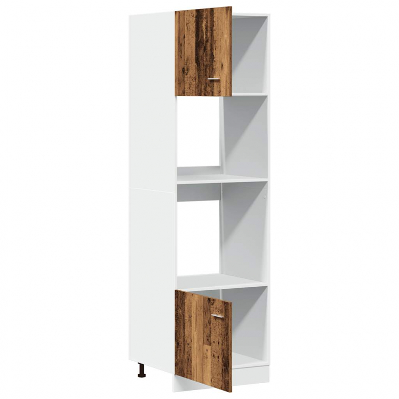 Mikrowellenschrank Lyon Altholz-Optik 60x57x207 cm Holzwerkstoff
