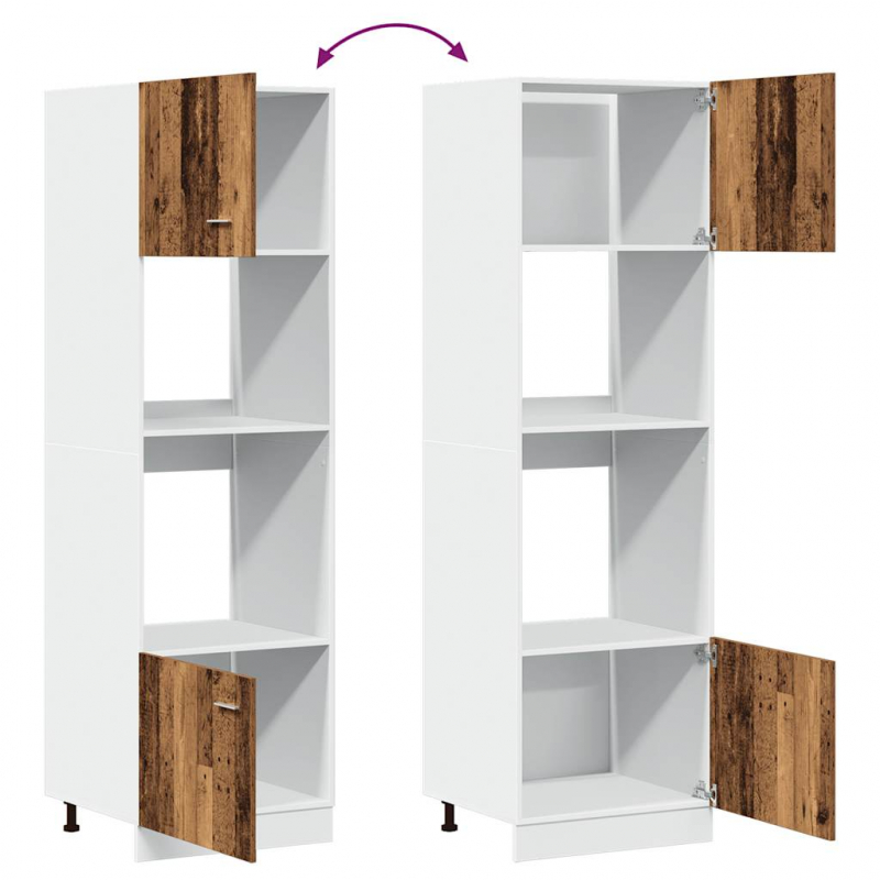 Mikrowellenschrank Lyon Altholz-Optik 60x57x207 cm Holzwerkstoff