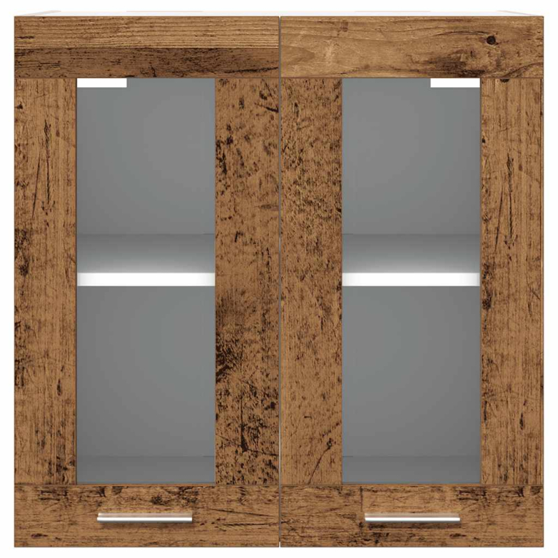 Küchen-Wandschrank Lyon mit Glastüren Altholz-Optik 60x31x60 cm