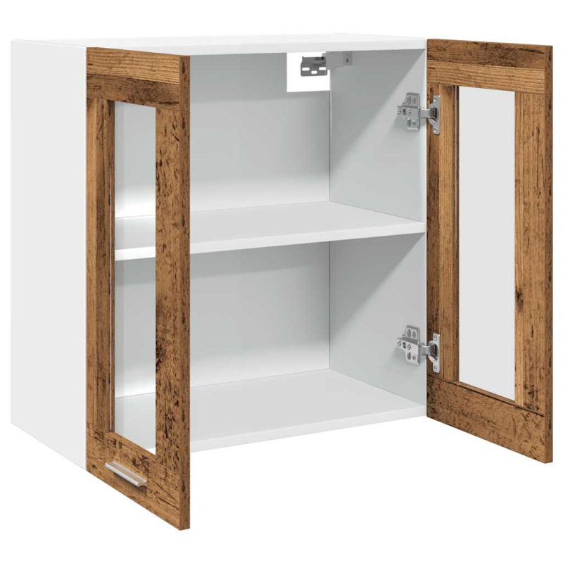 Küchen-Wandschrank Lyon mit Glastüren Altholz-Optik 60x31x60 cm