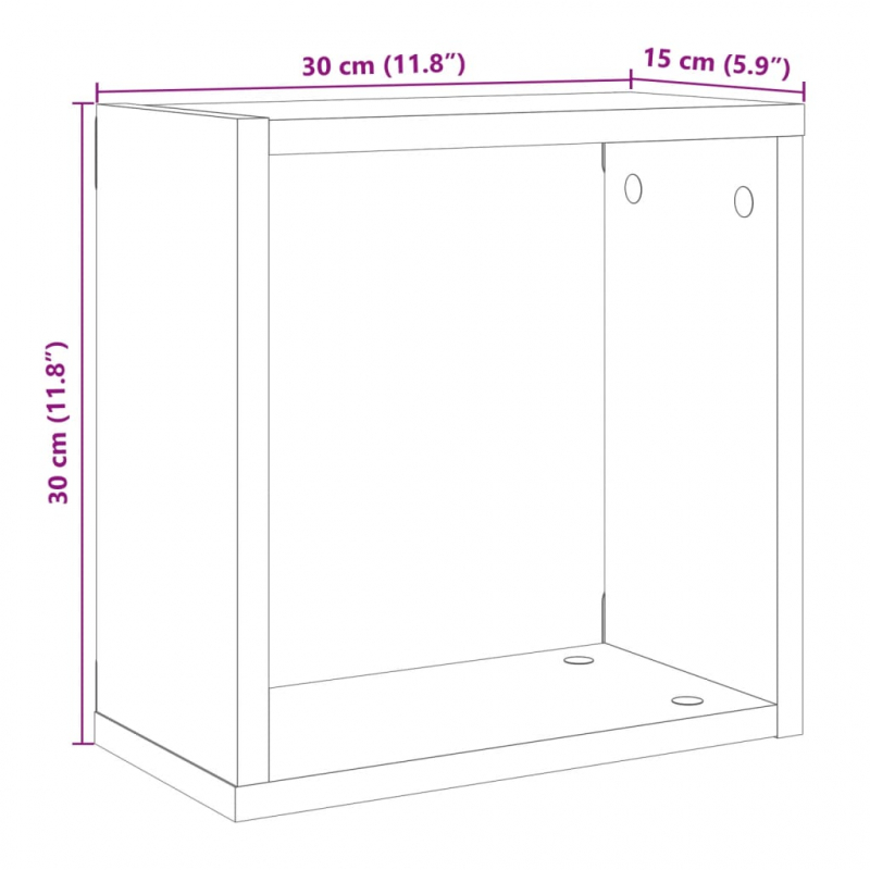 Würfel-Wandregale 2 Stk. Artisan-Eiche 30x15x30 Holzwerkstoff