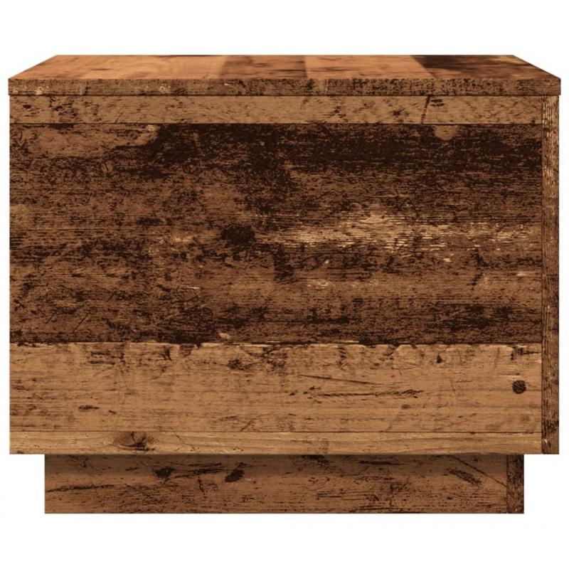 Couchtisch mit LED-Leuchten Altholz-Optik 50x50x40 cm