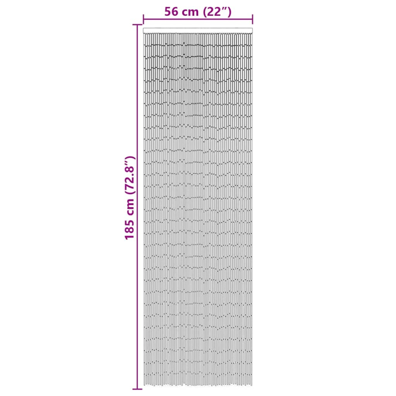 Insekten-Türvorhang Dunkelgrau 56x185 cm Bambus