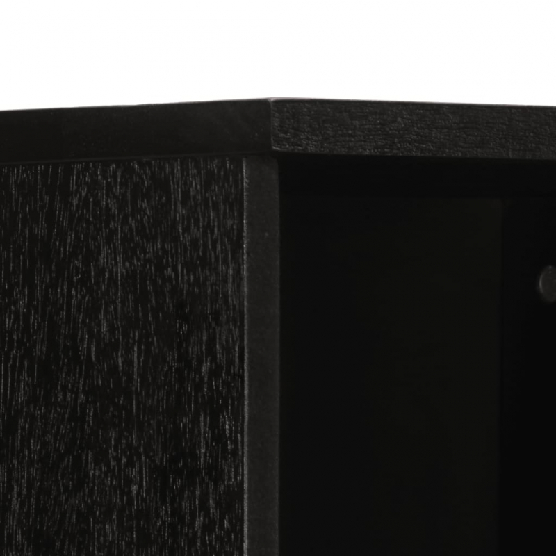 Badschrank Schwarz 38x33x160 cm Massivholz Mango