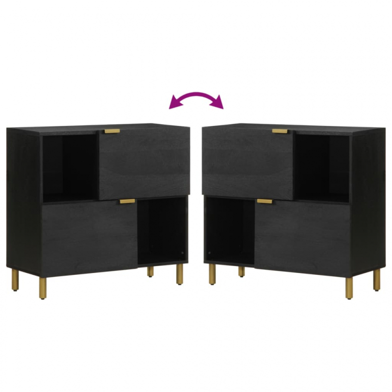 Sideboard Schwarz 80x33x75 cm Holzwerkstoff