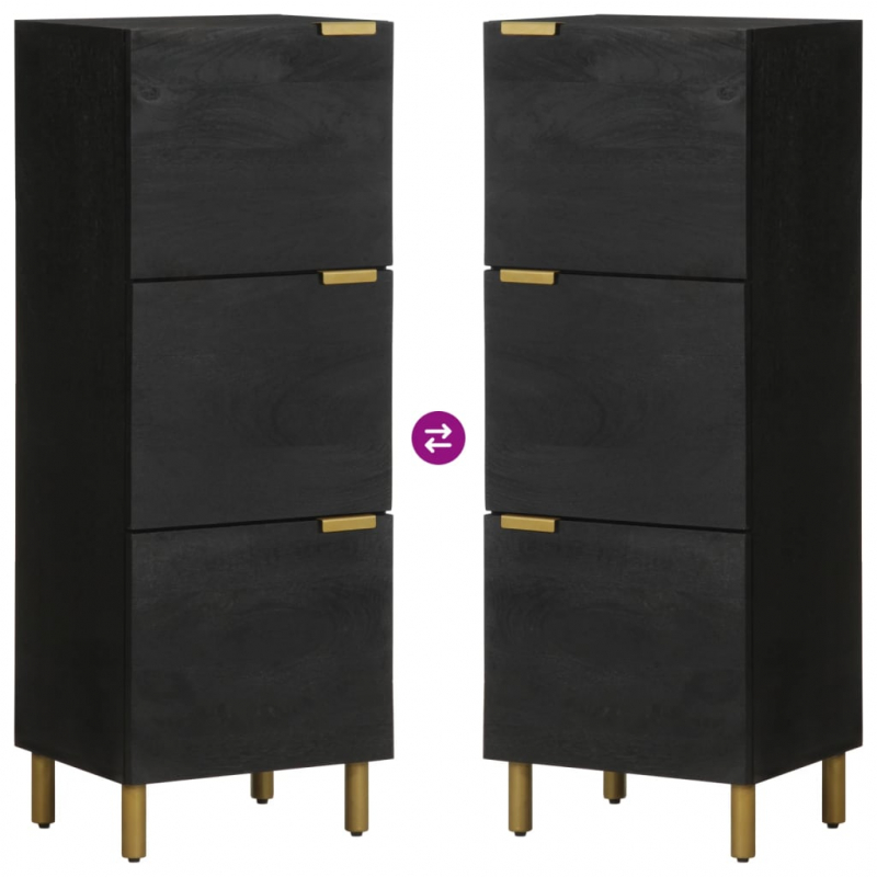 Highboard Schwarz 40x33x110 cm Holzwerkstoff