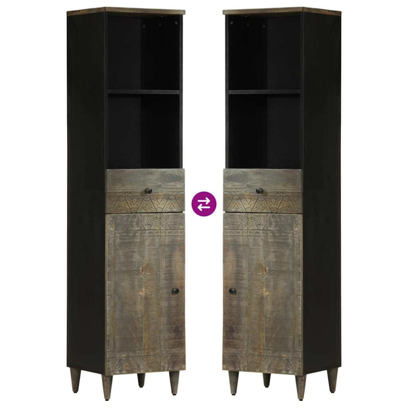 Badschrank 38x33x160 cm Massivholz Mango