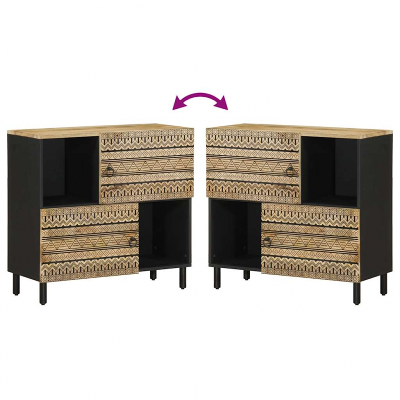 Sideboard 80x33,5x75 cm Raues Mangoholz