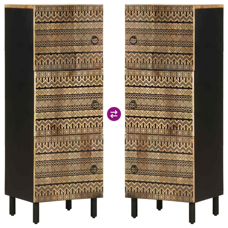 Highboard 40x33,5x110 cm Raues Mangoholz