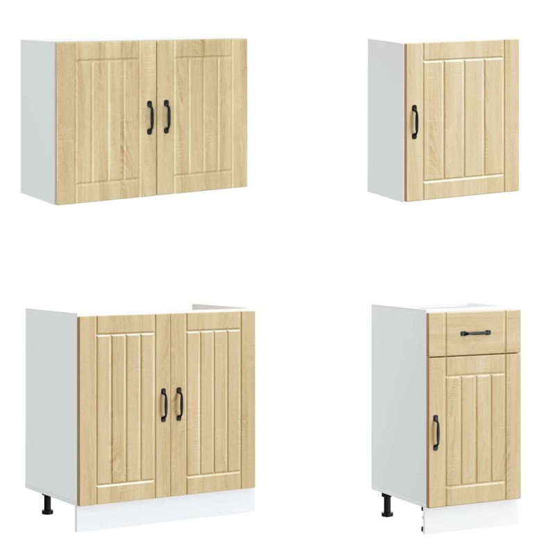 7-tlg. Küchenschrank-Set Lucca Sonoma-Eiche Holzwerkstoff