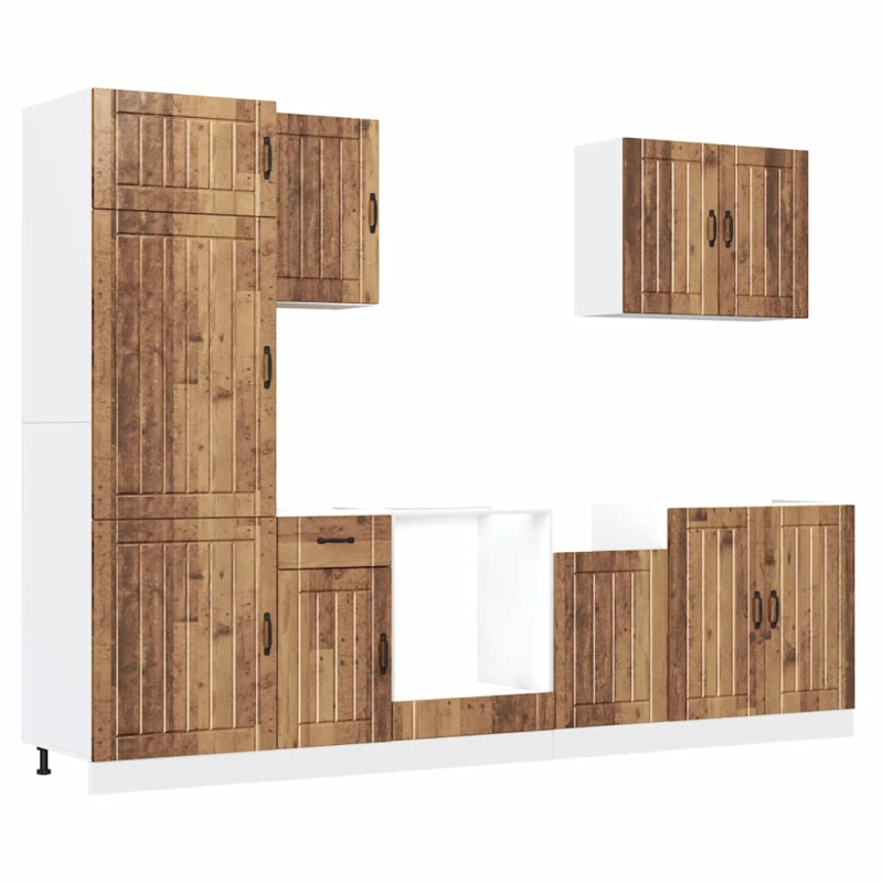 7-tlg. Küchenschrank-Set Lucca Altholz-Optik Holzwerkstoff