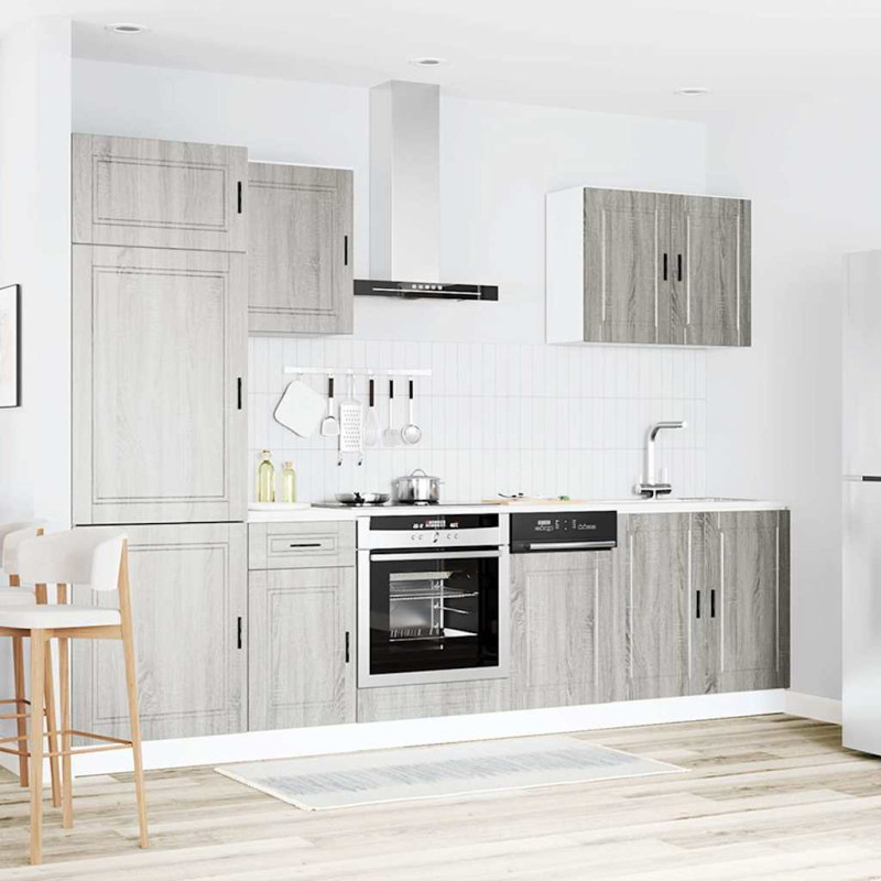 7-tlg. Küchenschrank-Set Porto Grau Sonoma Holzwerkstoff