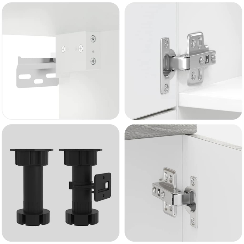 7-tlg. Küchenschrank-Set Porto Grau Sonoma Holzwerkstoff