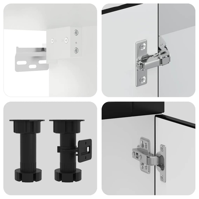 8-tlg. Küchenschrank-Set Porto Schwarz Holzwerkstoff