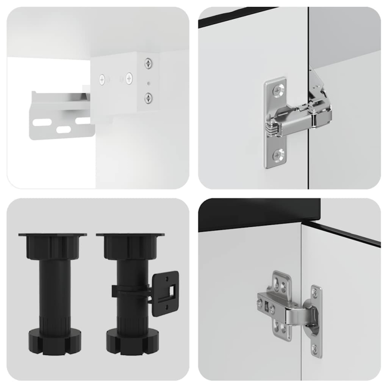 8-tlg. Küchenschrank-Set Porto Schwarz Holzwerkstoff