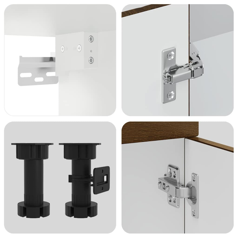 4-tlg. Küchenschrank-Set Kalmar Braun Eichen-Optik Holzwerkstoff