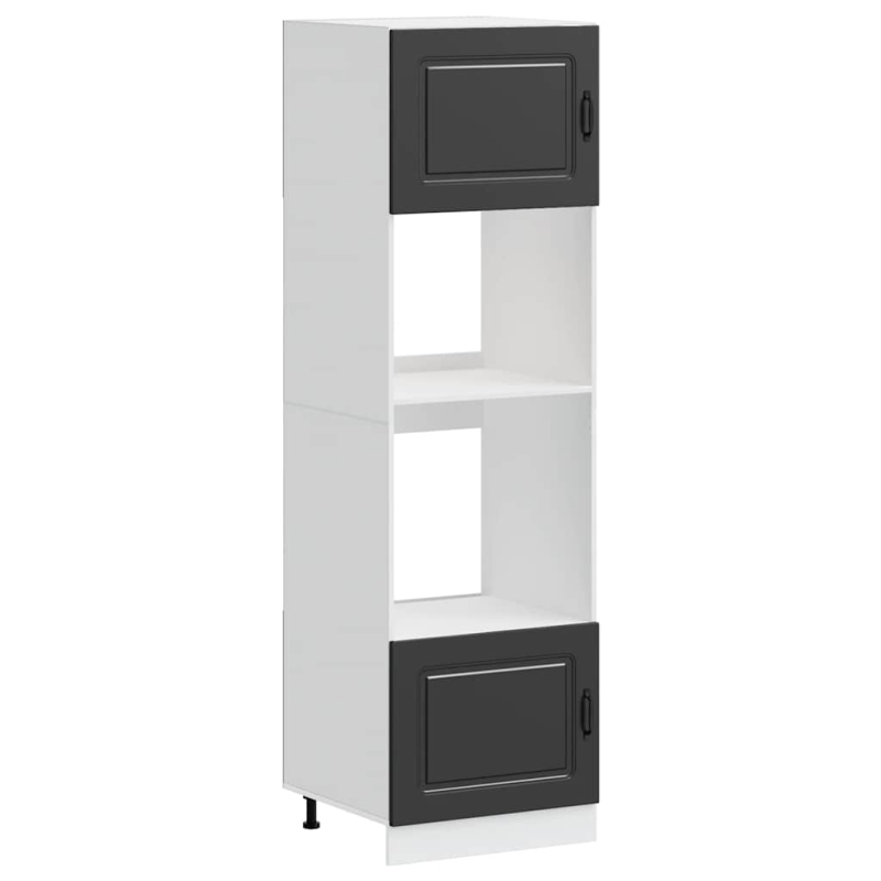 Herdumbauschränke 2 Stk. Kalmar Schwarz Holzwerkstoff