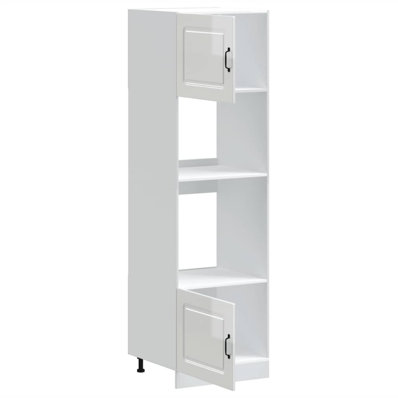 Herdumbauschränke 2 Stk. Kalmar Hochglanz-Weiß Holzwerkstoff