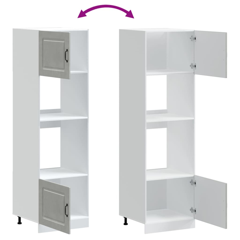 Herdumbauschränke 2 Stk. Kalmar Betongrau Holzwerkstoff