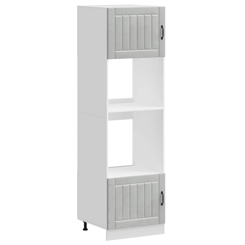 Herdumbauschränke 2 Stk. Lucca Betongrau Holzwerkstoff